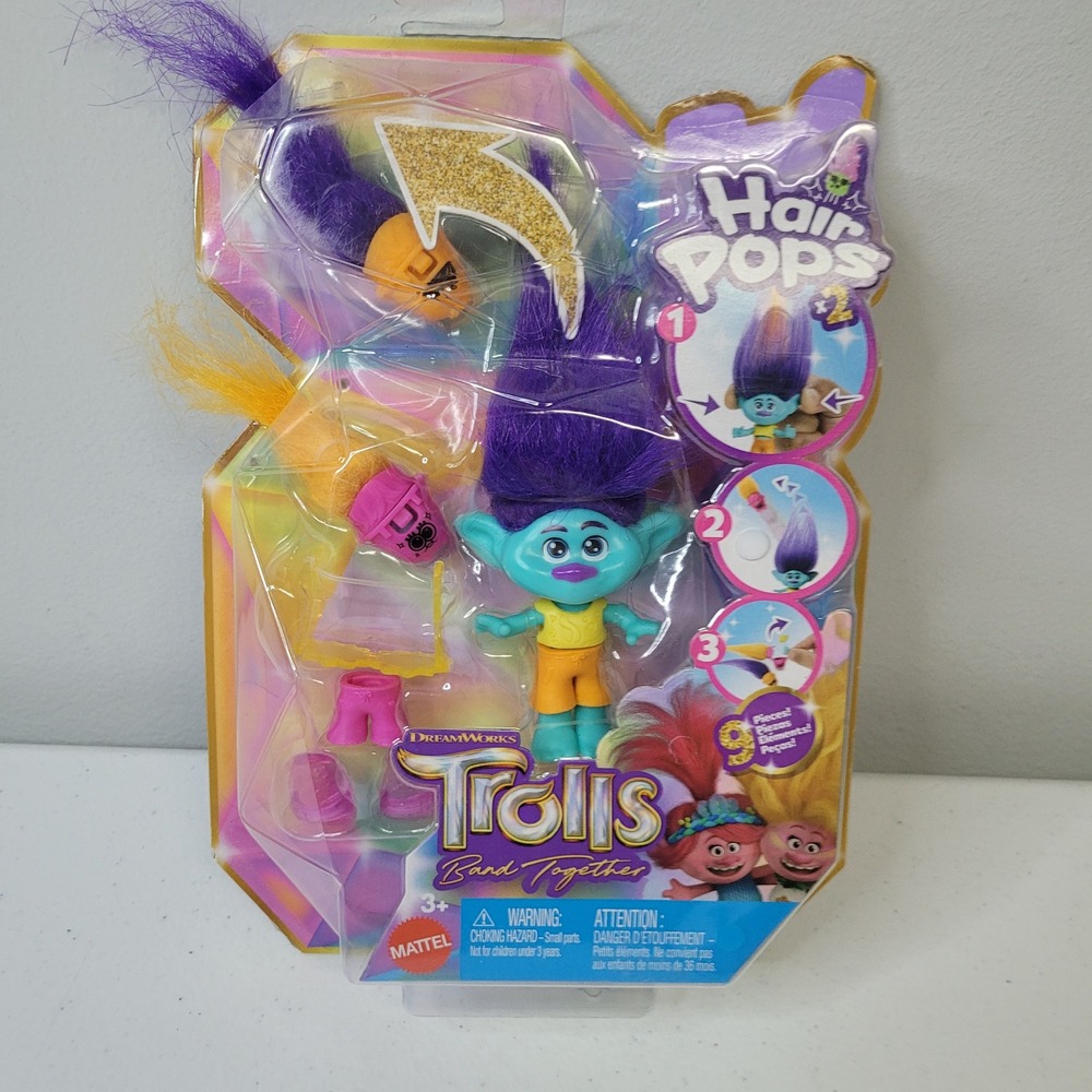 Mattel DreamWorks Trolls Band Together Hair Pops Branch Small Doll HNF12